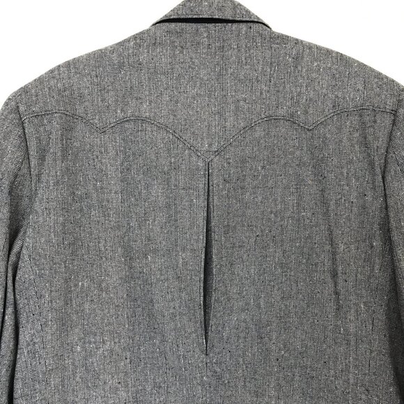 Vintage Circle S Gray Silk Tweed Western Ranch Blazer Jacket 42R Dallas - Picture 2 of 7